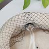 Autumn and winter solid color wool beret women's pearl mesh bud hat small fragrance British retro painter hat tide