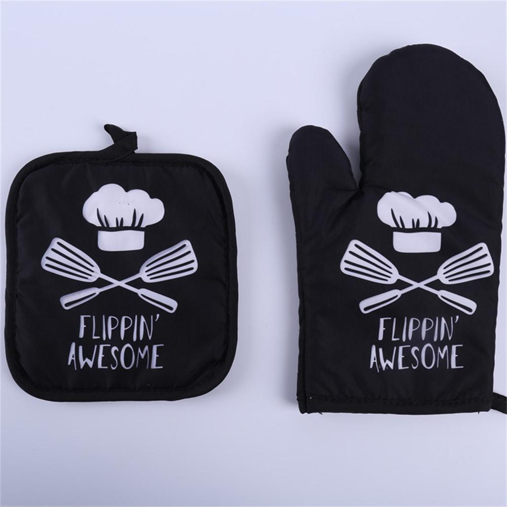 Piece Cute Non-slip Black Gray Cotton Fashion Nordic Kitchen Cooking Microwave Gloves Baking BBQ Potholders Oven Mitts