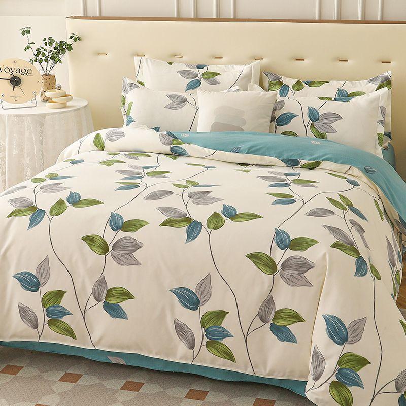 3D Digital Printed Thickened Twill Brushed Quilt Cover and Pillowcase Single and Double Bedding Three-piece Set
