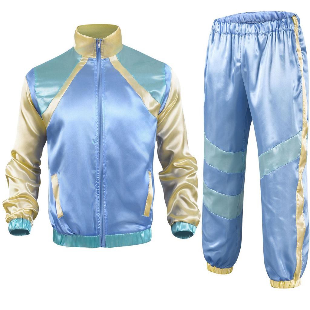 80s Retro Disco Tracksuit: Jacket and Pants Jogging Suit for Theme Parties