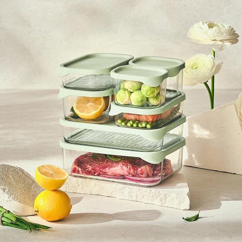 GLASSLOCK GL3709 7-Piece Tempered Glass Food Storage Set