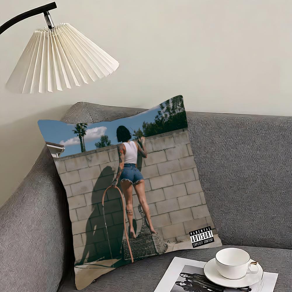 Singer K-Kehlani Cushion Cover Reversible Plush Pillow Cover – For car, sofa, bedroom, perfect as a gift.
