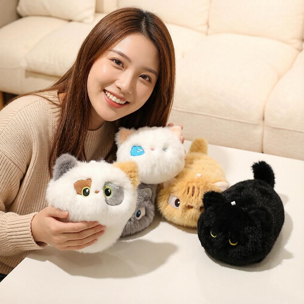 16Cm Fluffy Cat Plush Doll & Pendant Stuffed Kitten Small Cartoon Animal Keyring Plushie Decor For Bag Gift