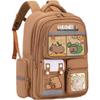 Capybara Hitting Wooden Fish Large School Backpack