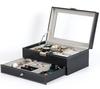 Watch Box Watch Case with Drawer Portable Men Women PU Leather Jewelry Organizer Watch Organizer for Rings Earrings Bracelets