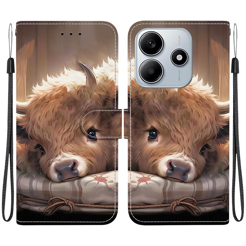 Redmi 14C Animal Case Lion Panda Leather Phone Cover For Xiaomi Redmi Note 14S 4G 14 Pro Plus 5G Wallet Flip Coque Protect Cases