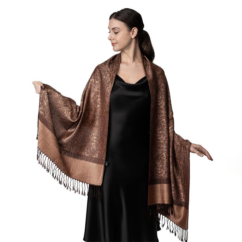 Luxury Brand Light Luxury Shawl Women'S Wrap Scarf Design Jacquard High-End Imitation Cashmere