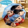 Custom Name Umbrella BT K-pop Collage Vibes Umbrella 8-Frame for Travel, Camping, Casual Lightweight Portable, Essential for Family Gifts