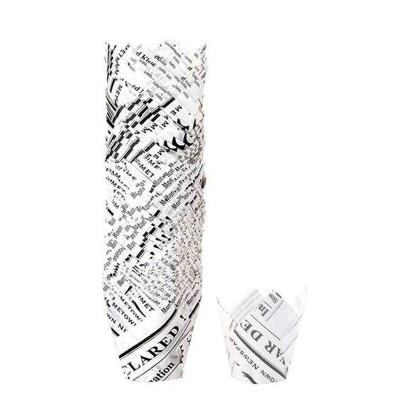 Tulip Cupcake Wrapping Paper Oil-Proof Bread Holder Newspaper Cup Printing English Goblet Of Fire 200