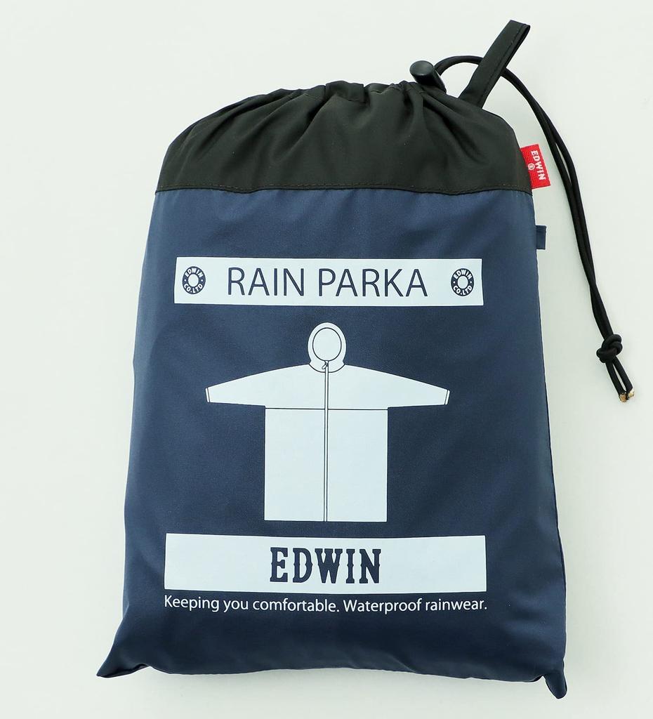 EDWIN Rain Rain L Raincoat, Parka, Gear, Waterproof, Men's, Navy,