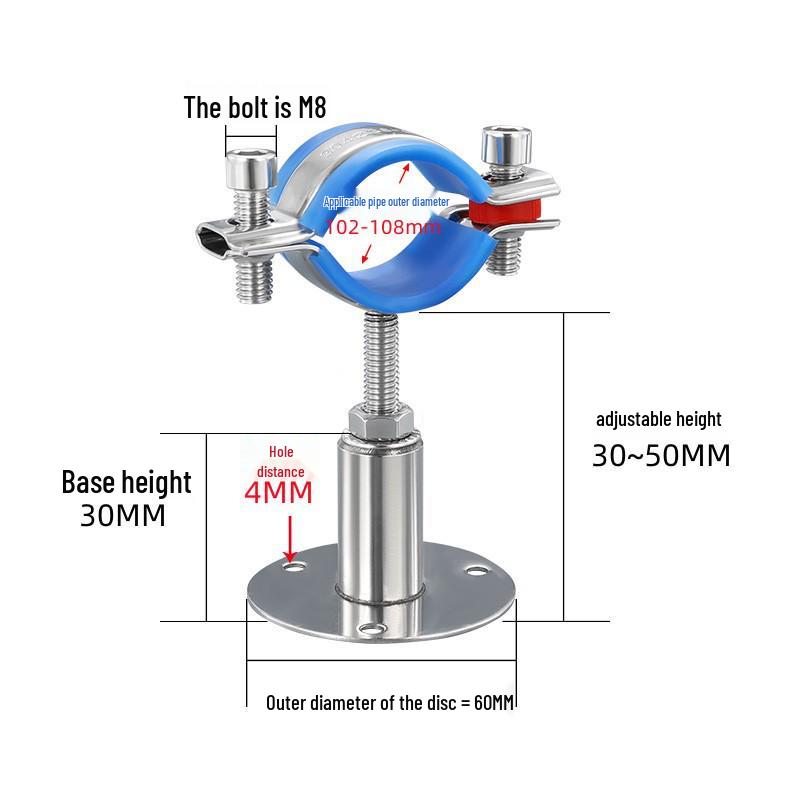 Stainless Steel Pipe Fixing Bracket Clamp for Gas and Water Pipes