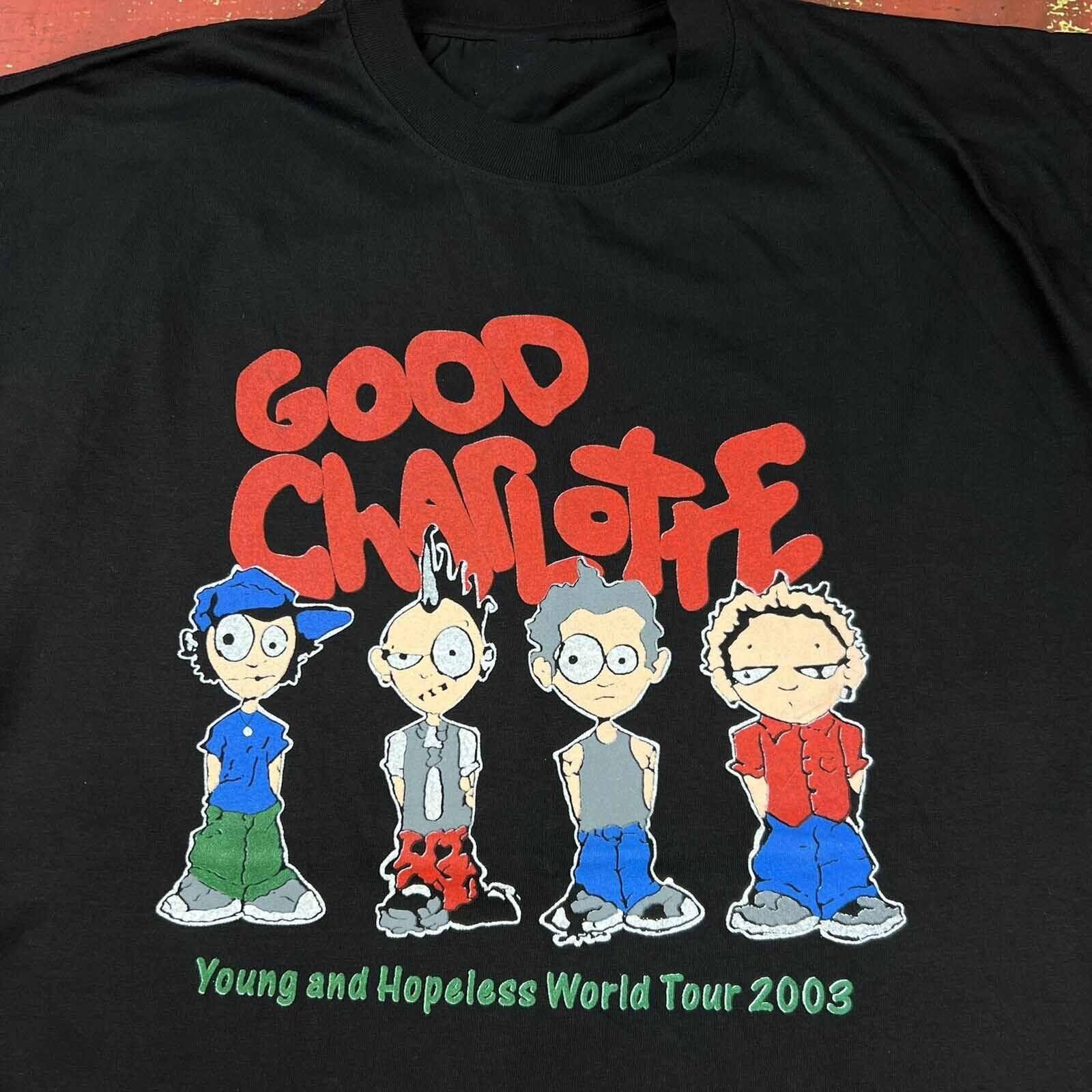 2003 Young And Hopeless Tour GOOD CHARLOTTE Shirt Black Unisex S-5XL 1R276 XL