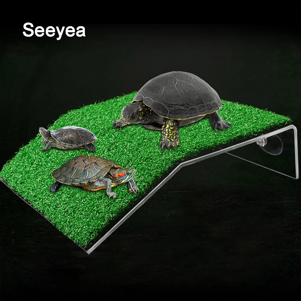 Turtle Basking Platform Simulation Turf Climbing Turtle Drying Table Aquarium Accessories Decoration