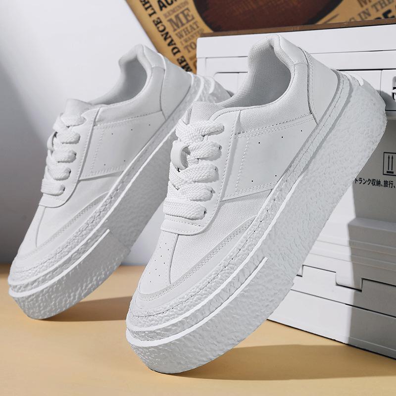 

Little white shoes thick baseplate shoes 2025 summer new trend casual heightening bread shoes breathable muffin bottom 39