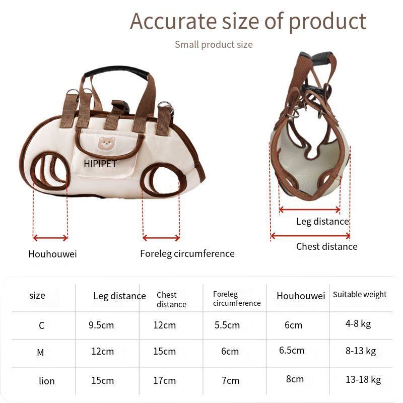 Pet Backpack Dog Go Out Convenient Backpack Hand Bag Traction Rope Breathable Travel Shoulder Bag Multi-functional Backpack