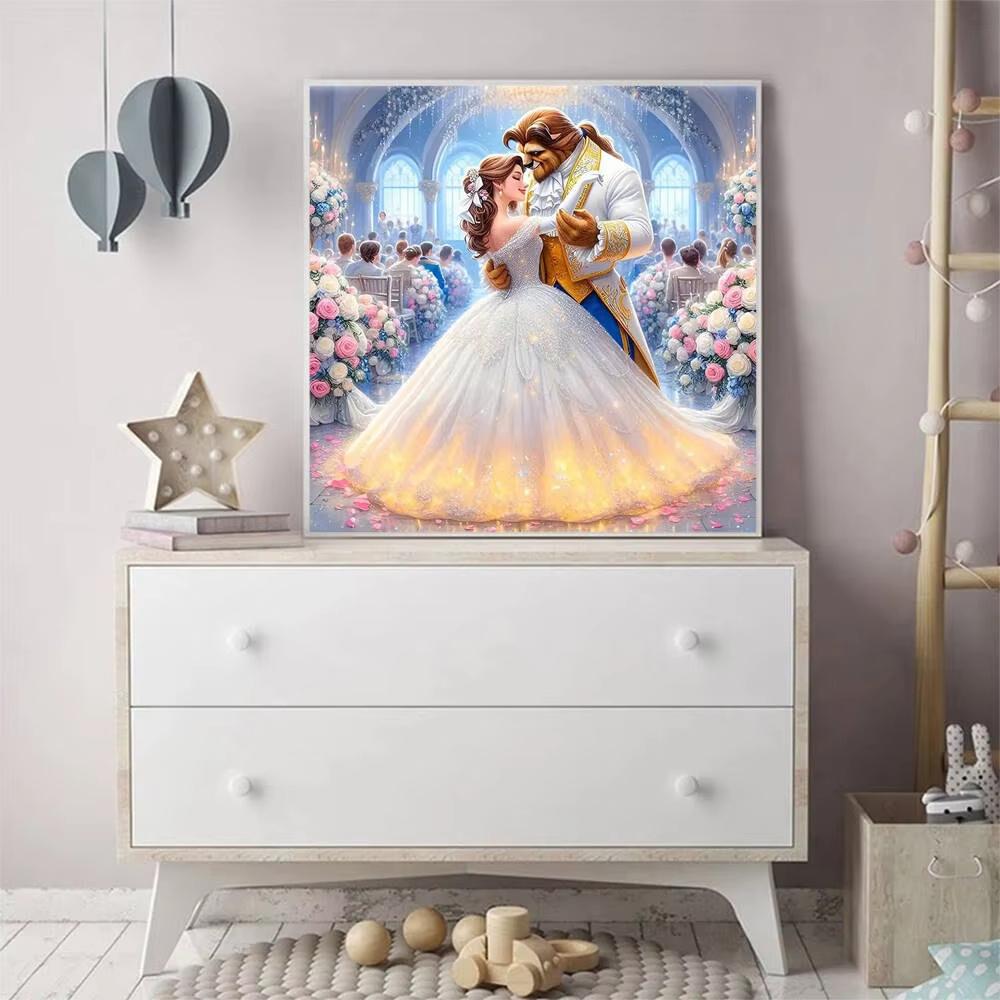 Disney Full Square Round Diamond Embroidery Princess Belle Mosaic Cartoon Character Kits Art DIY Painting Beauty and The Beast
