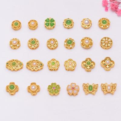 10 Stück Farberhaltende Antikgoldene Perlenbesetzte Perle Zirkon Lose Perle Perlen DIY Handgefertigtes Armband Armband Mit Perlenzubehör