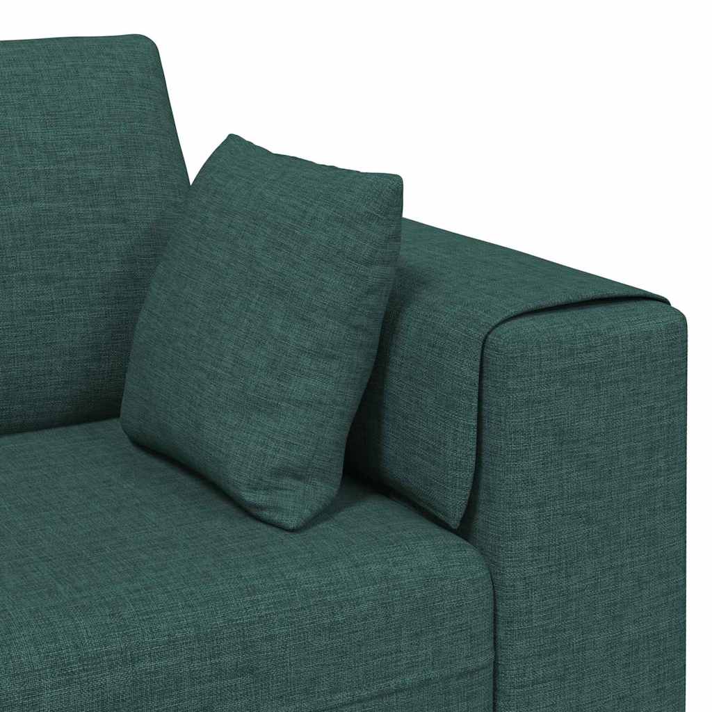 Sofa with Cushions Dark Green 250 x 77 x 76 cm Fabric