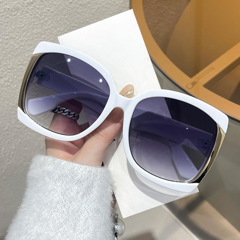 Fashion Modern Large Frame Sunglasses Concave Contrasting Color Colorful Sunglasses Women Ins Street Shot Glasses