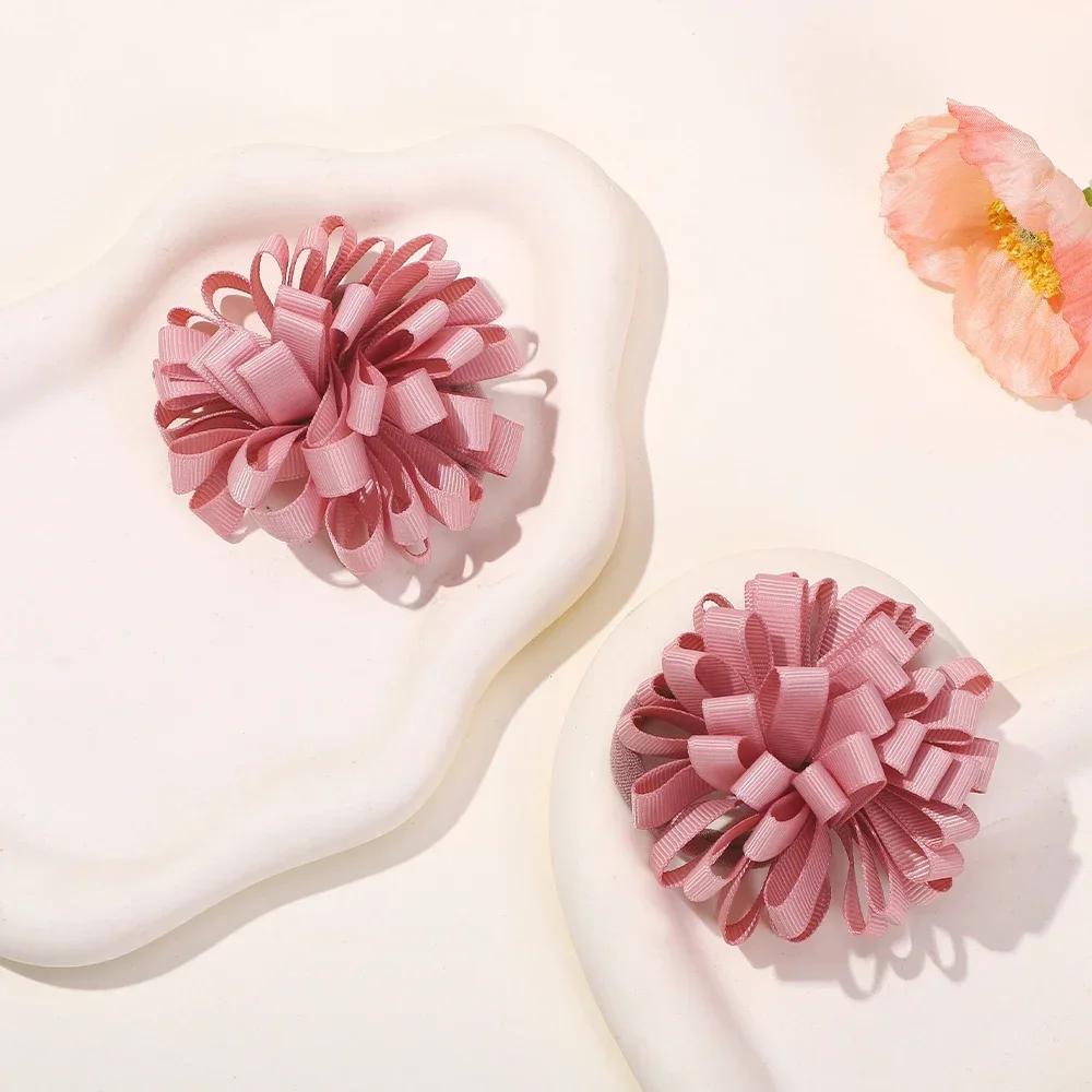 

2 шт./компл. 2,76 Эластичная лента Цветок Шар Резинка для волос для девочек Принцесса Большая репсовая веревка для волос Красивая резинка для волос Аксессуары Подарок