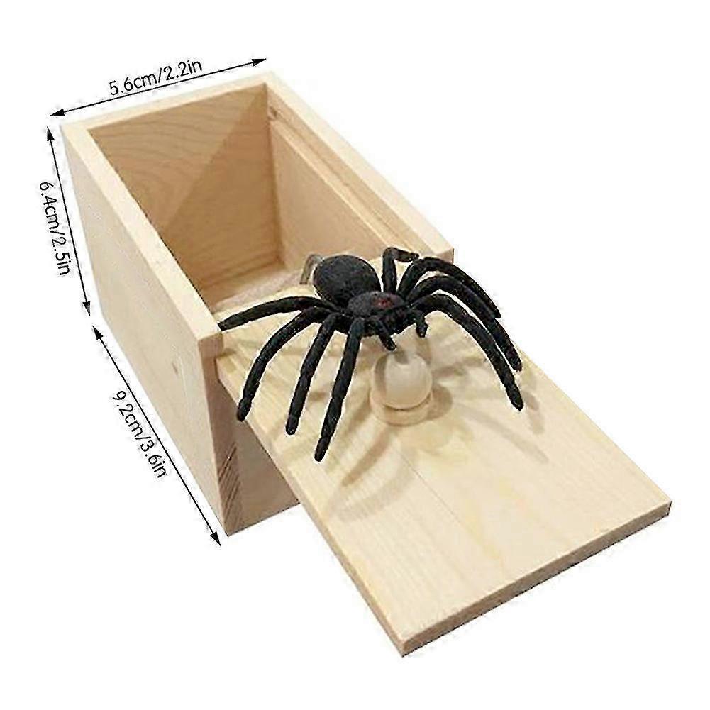 Handgefertigte Gummi-Spinnen Streich Holzbox - Lustige Überraschung Spaß Geschenk Holzbox, Interaktives Scherzgeschenk für Freunde & Familie