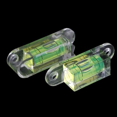Mini burbuja llana de acrílico del nivel de burbuja de la burbuja cuadrada de acrílico con los agujeros del tornillo de los oídos