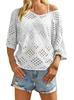 Women's Trendy Casual Breathable Hollow Loose Sweater - Short Sleeve, Quick Dry, Comfortable Summer Cover-up