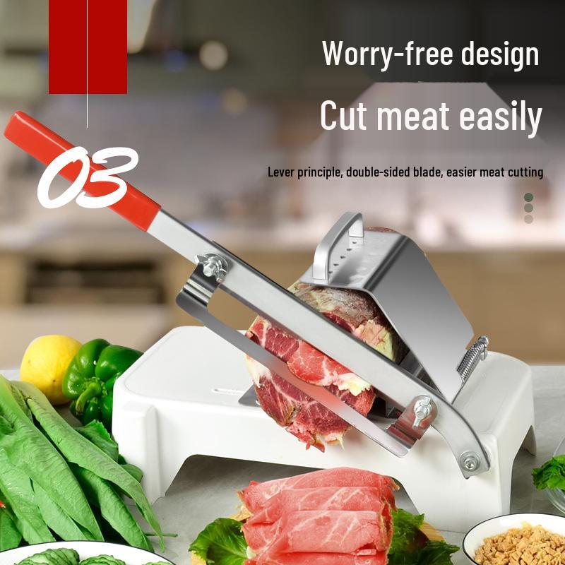 Manual Stainless Steel Meat & Lamb Slicer | Multi-functional Frozen Meat Dicer