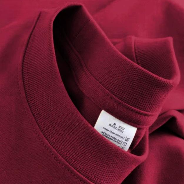 

Футболка свободного кроя из чистого хлопка в стиле ретро, повседневный стиль с короткими рукавами 3XL вино красного