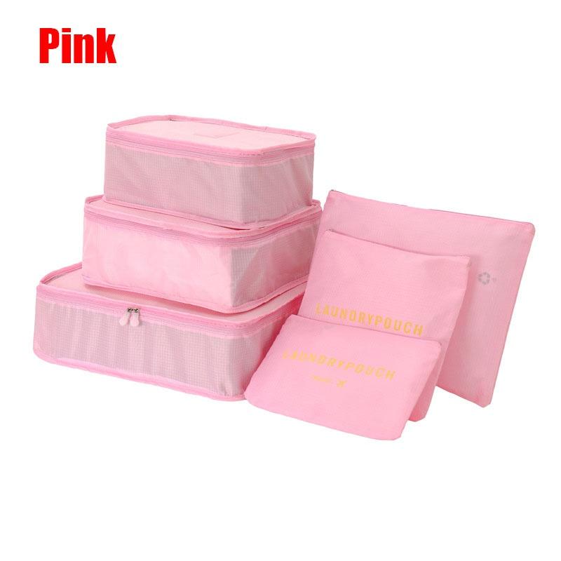 6 PCS Travel Storage Bag Set for Clothes Tidy Organizer Wardrobe Suitcase Pouch Travel Organizer Bag Case Shoes Packing Cube Bag