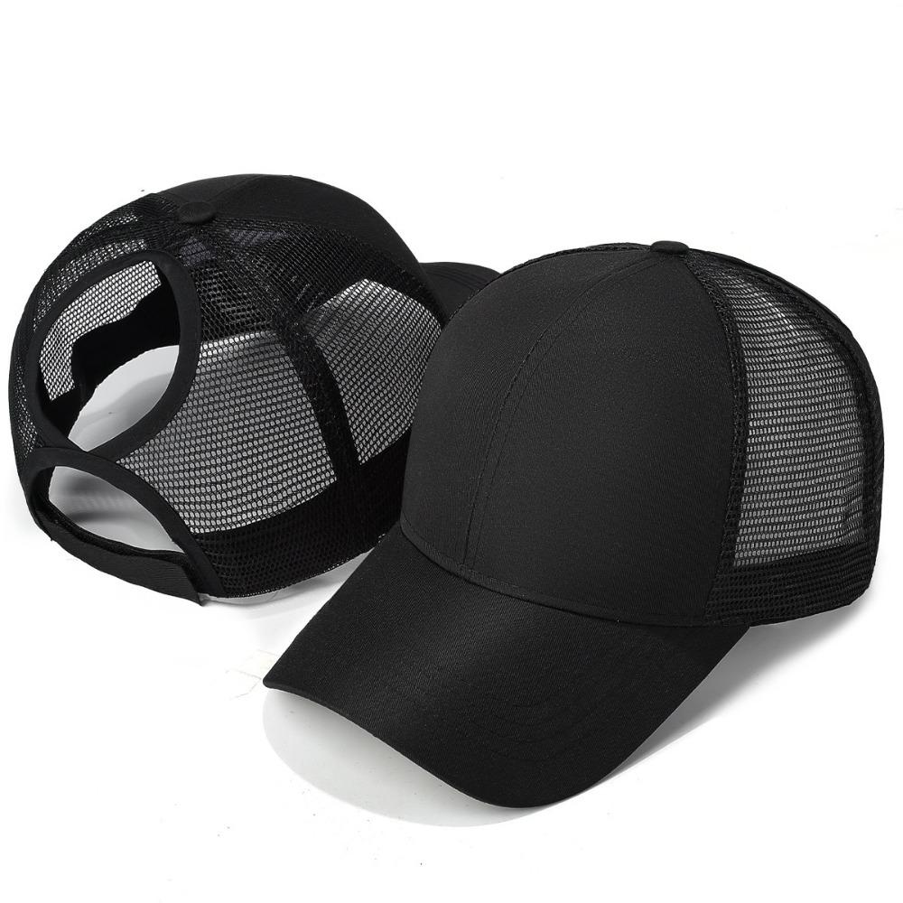Hollow Out Back Ponytail Hats Breathable Mesh Visor Hat Mesh Baseball Caps for Women and Men