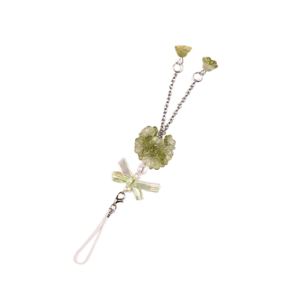 Fashionable Flower Cellphone Charm Butterfly Phone Chain Keyring Accessory Personalized Decoration for Women and Girls