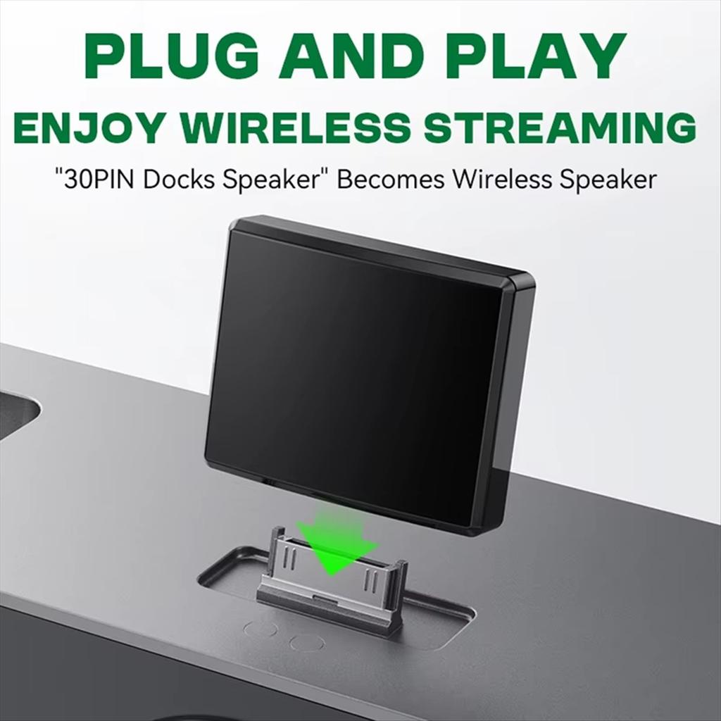 30Pin Bluetooth 5.4 Audio Receiver HIFI Lossless Music High Compatibility Wireless A2DP for 30 Pin Dock Analog Speaker