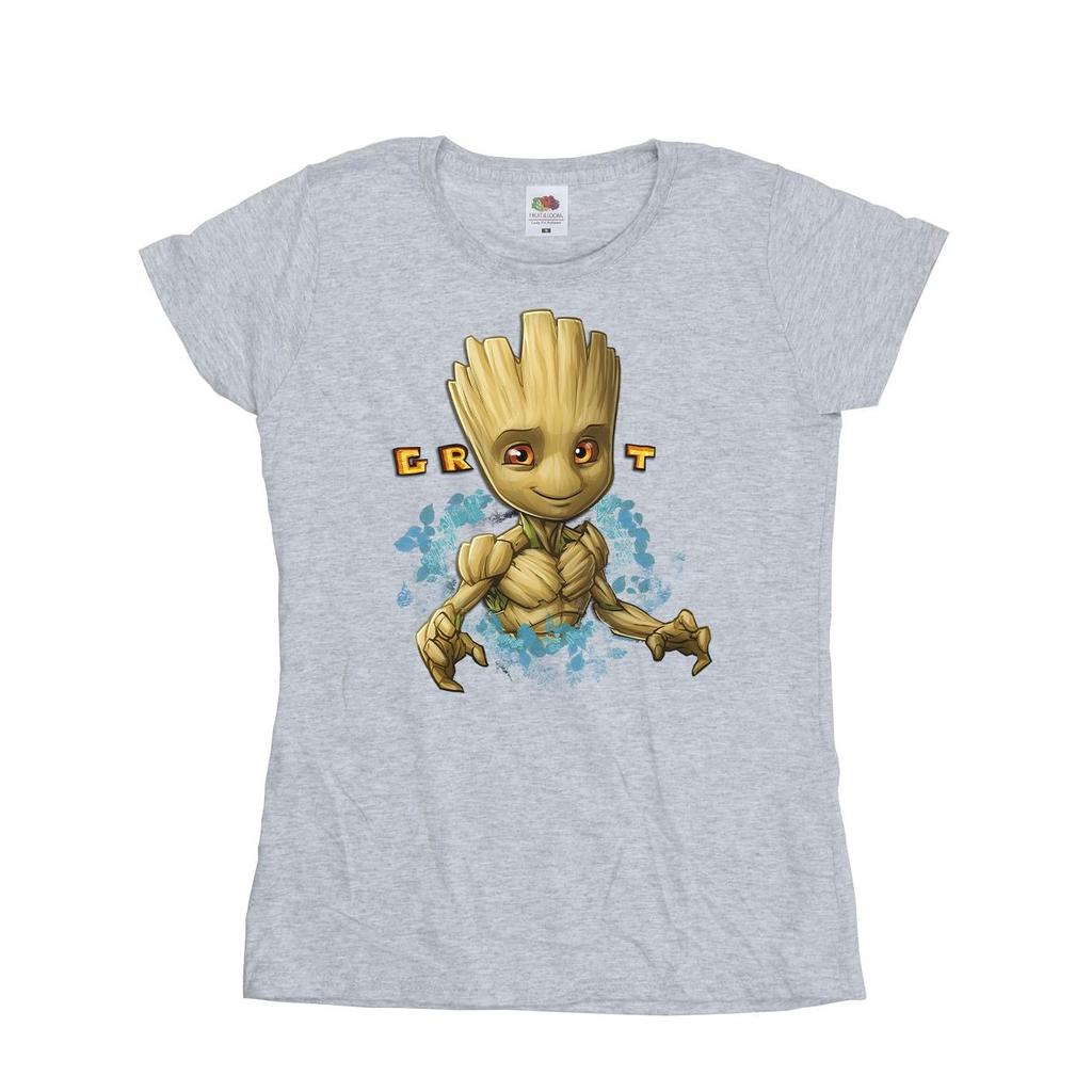 Guardians Of The Galaxy Womens/Ladies Groot Flowers Cotton T-Shirt