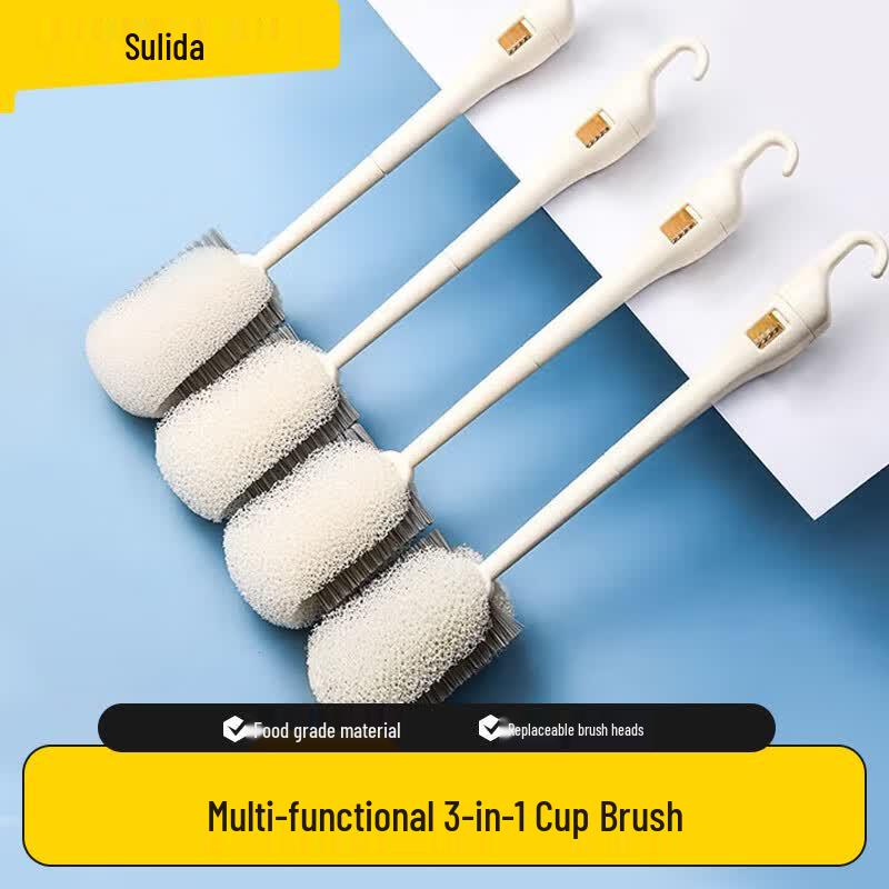 Sulida Long Handle Sponge Cup & Bottle Cleaning Brush