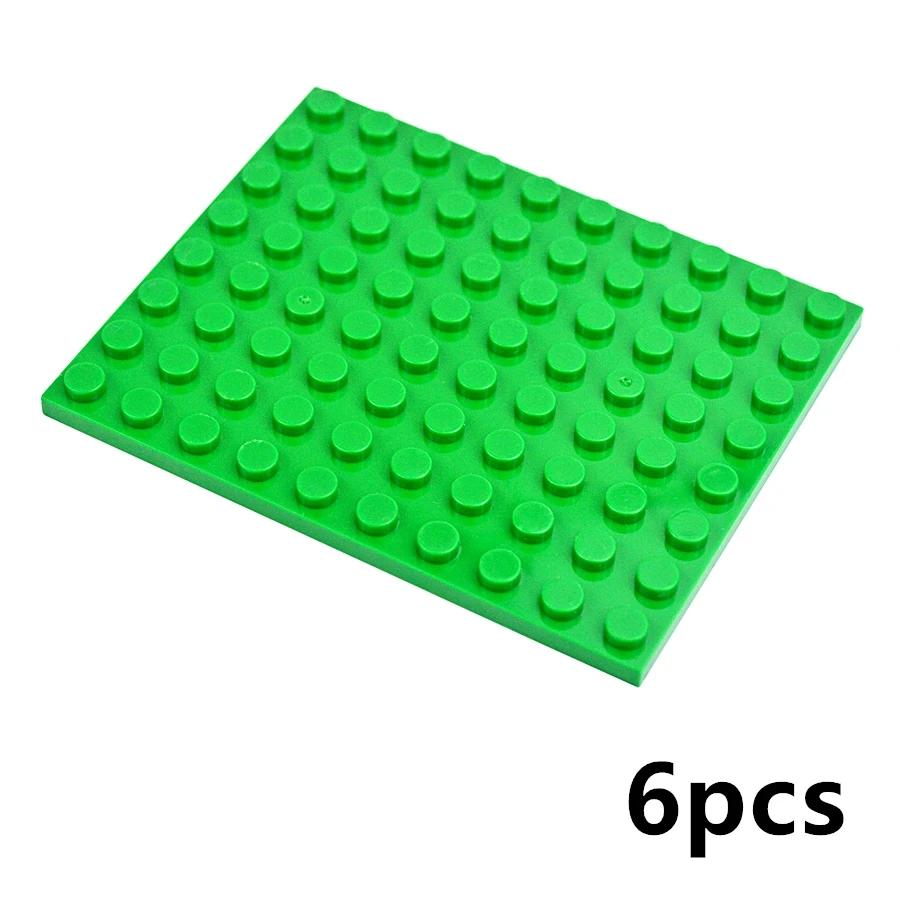 DIY Building Blocks Thin Plate Figures Bricks Size 8 X 10 Dots 6Pcs Compatible Brand Educational Construction Creative Toys