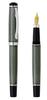 Xezo Incognito Diamond Cut Serial Medium Fountain Zinc Slate Platinum Pen, Lacquer. Plated.