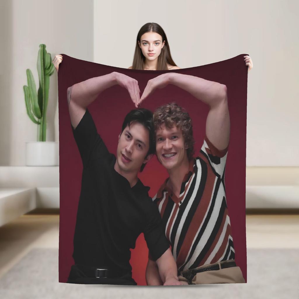 Heated Rivalry Knitted Blankets Cute Hollanov Flannel Throw Blankets Summer Air Conditioning Decoration Soft Warm Bedspreads