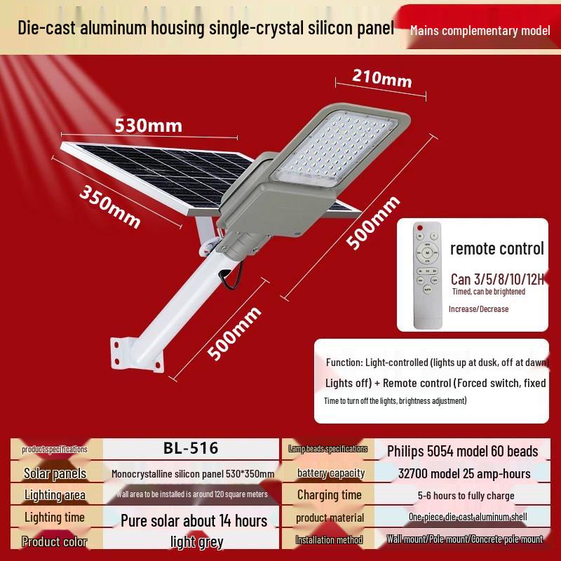 High-Power Long-Endurance LED Solar Street Lights for Rural Roads