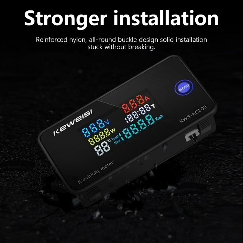 AC300 Electrical Instrument with Bright LED Screen 20A Voltages & Current Meter ABS for Measuring Voltages & Current