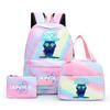 3-teiliges/Set Cartoon K-Pop bedruckter Rucksack mit Federmäppchen und Lunchtasche für Teenager Mädchen Jungen Schulranzen Kindergeschenk Große Kapazität Wasserdicht Reisetasche