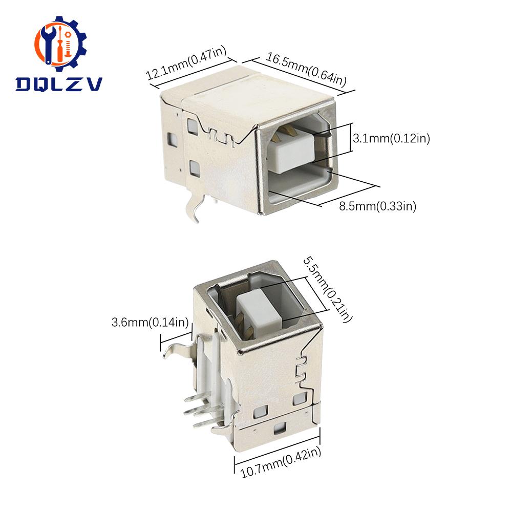 Typ B USB-Buchsenstecker Druckeranschluss Buchse Rechtwinklig Leiterplattenstecker DB90