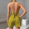 Women 2 Piece Halter Neck Crop Top And Skirt Set Casual Summer Outfit