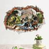 3D Breaking Wall Dinosaur World Wall Mural Sticker for Kids Room Bedroom Eco-Friendly Waterproof Removable