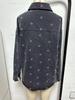 2025 European & American Style Plus Size Women's Retro Heart Print Denim Shirt Jacket