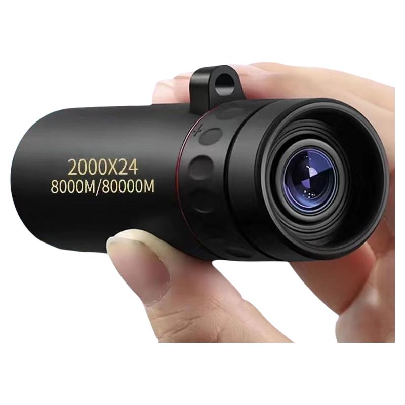 Hög effekt 2000x24 Monokulärt teleskop med universell telefonadapter för campingresor