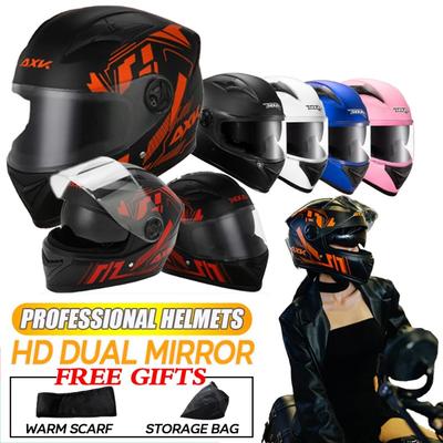 Motosiklet Tam Yüz Kaskı Çift Lens Kesit Kask Güvenlik Modüler Açılır Kask Unisex Kask DOT Sertifikası Motosiklet