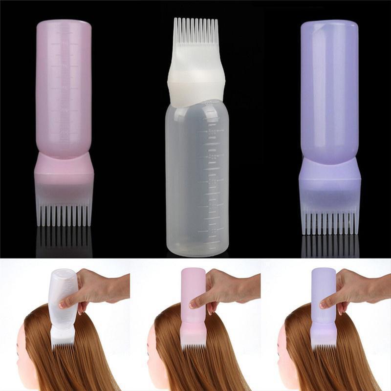 2pc Women's Fashion Hair Dye Bottle Applicator Brush Dispensing Salon Hair Coloring Dyeing