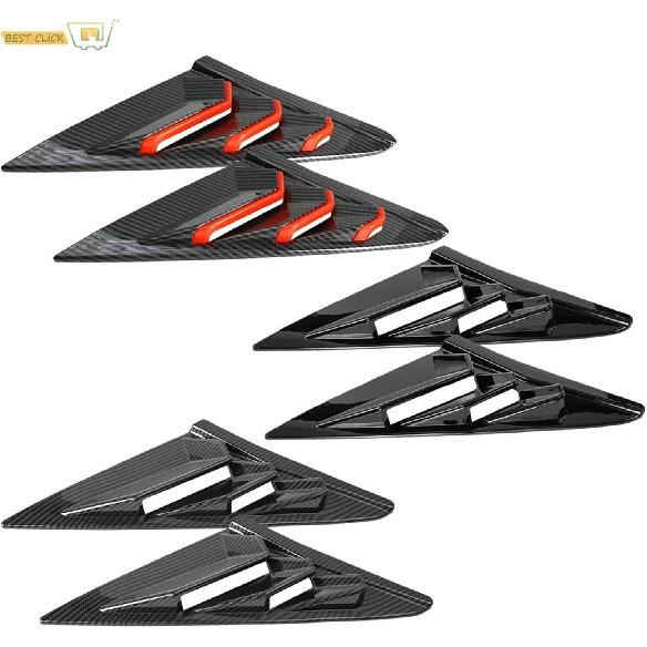 1 Par Panel de Ventilación Lateral Trasero Cubierta de Persiana Scoop de Cuarto Compatible Para Honda Civic 10ª Hatchback Tipo R 2016-2021 Fibra de Carbono(Carbón