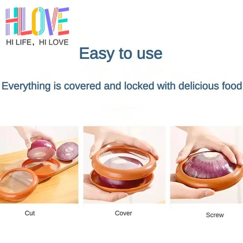 4Pcs Set Fruit Preservation Box Silicone Film Food Box Sealed Mini Refrigerator for Storage Vegetable Avocado Lemon Storage Box